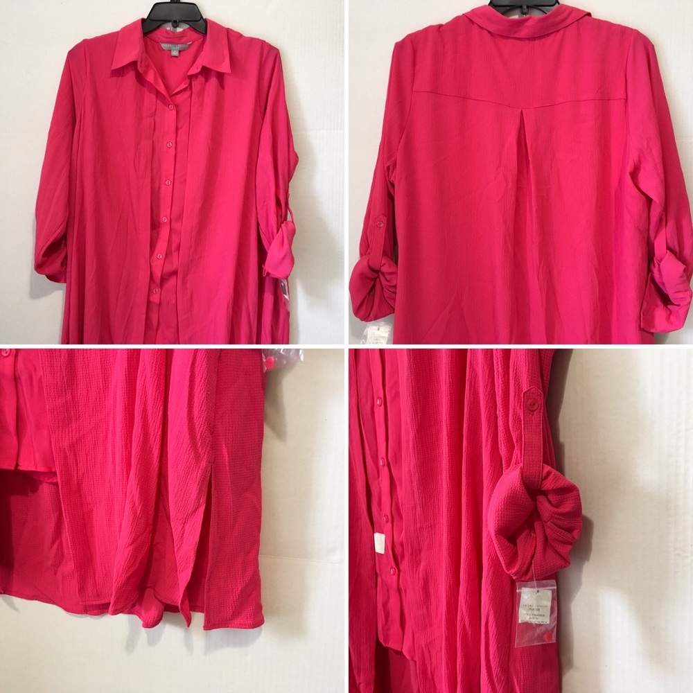 New Valerie Stevens double layered button tunic 1X. F - Picture 4 of 8